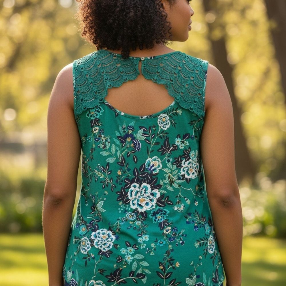 Daniel Rainn Fantine Floral V Neck Crochet Lace Top 3X NWT Boho Blouse Plus Size
